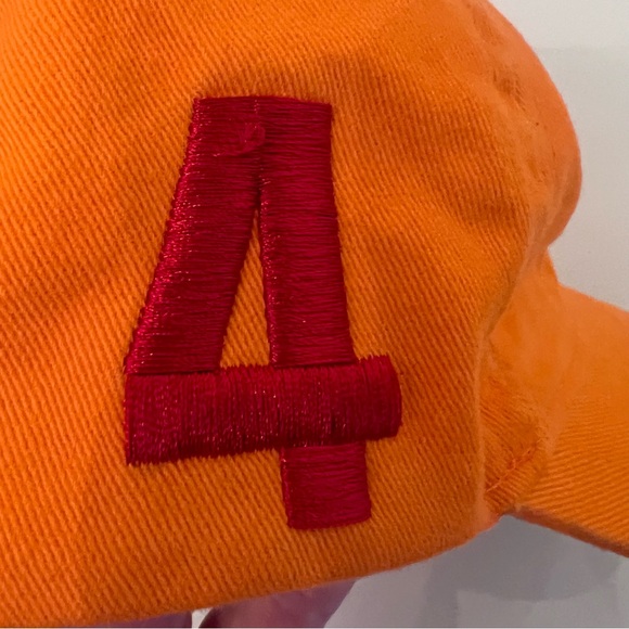 POLO RALPH LAUREN Orange Cotton Baseball Cap Blue Pony Logo - Picture 7 of 9